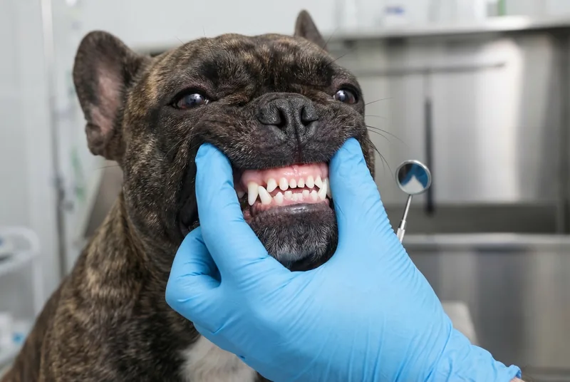 French Bulldog teeth after treatment